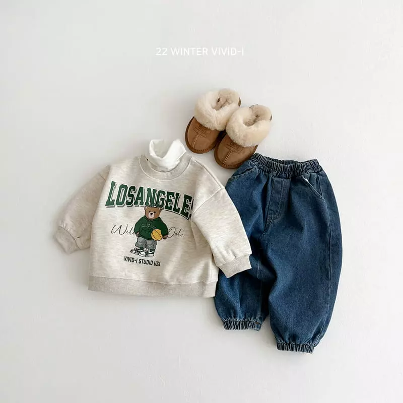 Vivid I - Korean Children Fashion - #fashionkids - Fleece Denim Pants - 3