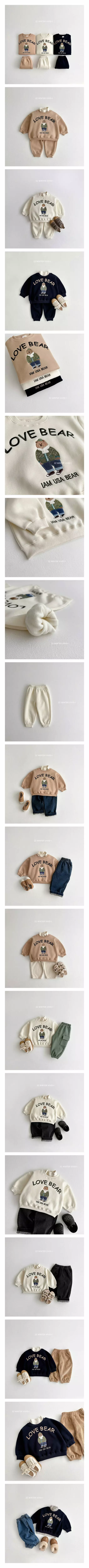 Vivid I - Korean Children Fashion - #kidzfashiontrend - Field Bear Top Bottom Set