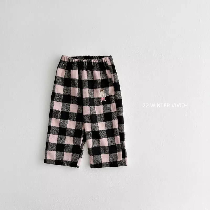 Vivid I - Korean Children Fashion - #kidzfashiontrend - Bear Check Pants