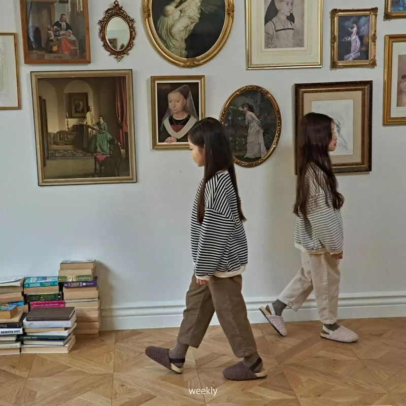 Weekly - Korean Children Fashion - #Kfashion4kids - Lettering Stripes Sweatshirt - 3