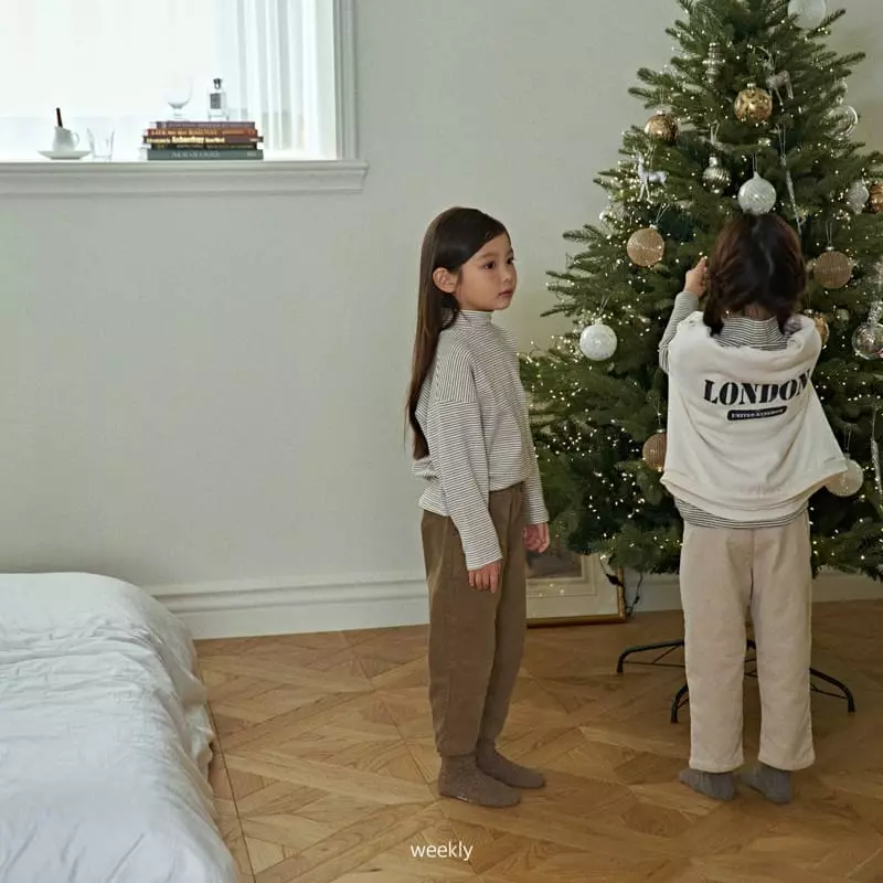 Weekly - Korean Children Fashion - #Kfashion4kids - Moi Half Turtleneck Tee Stripes