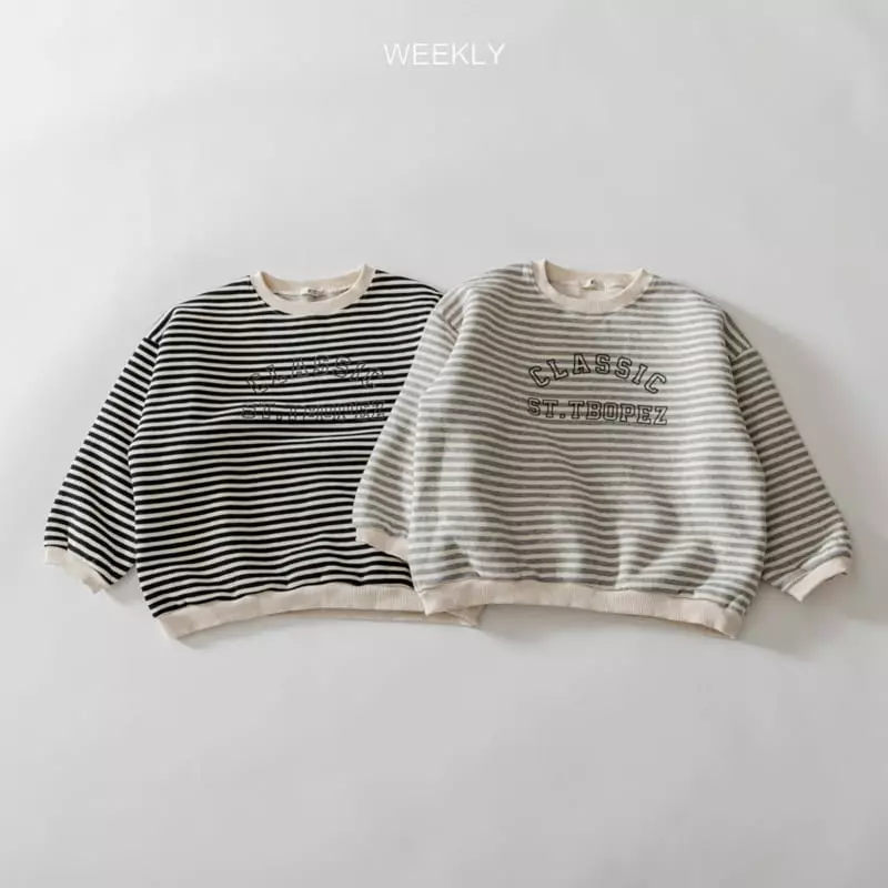 Weekly - Korean Children Fashion - #childofig - Lettering Stripes Sweatshirt - 8