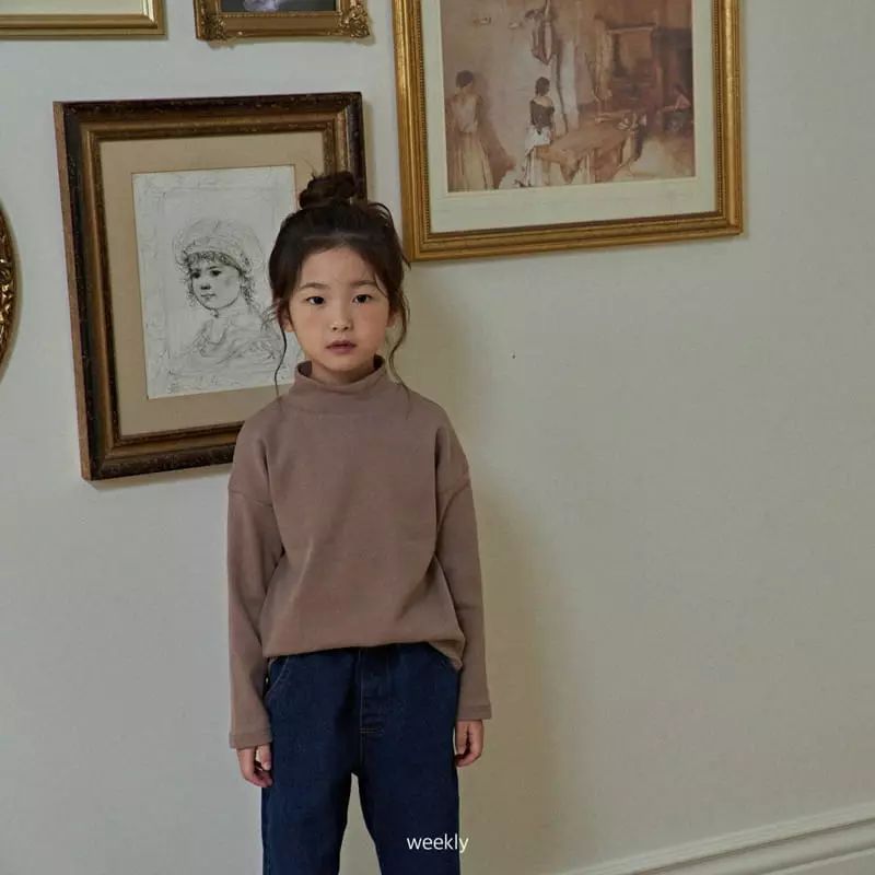 Weekly - Korean Children Fashion - #childofig - Moi Half Turtleneck Tee Simple - 7