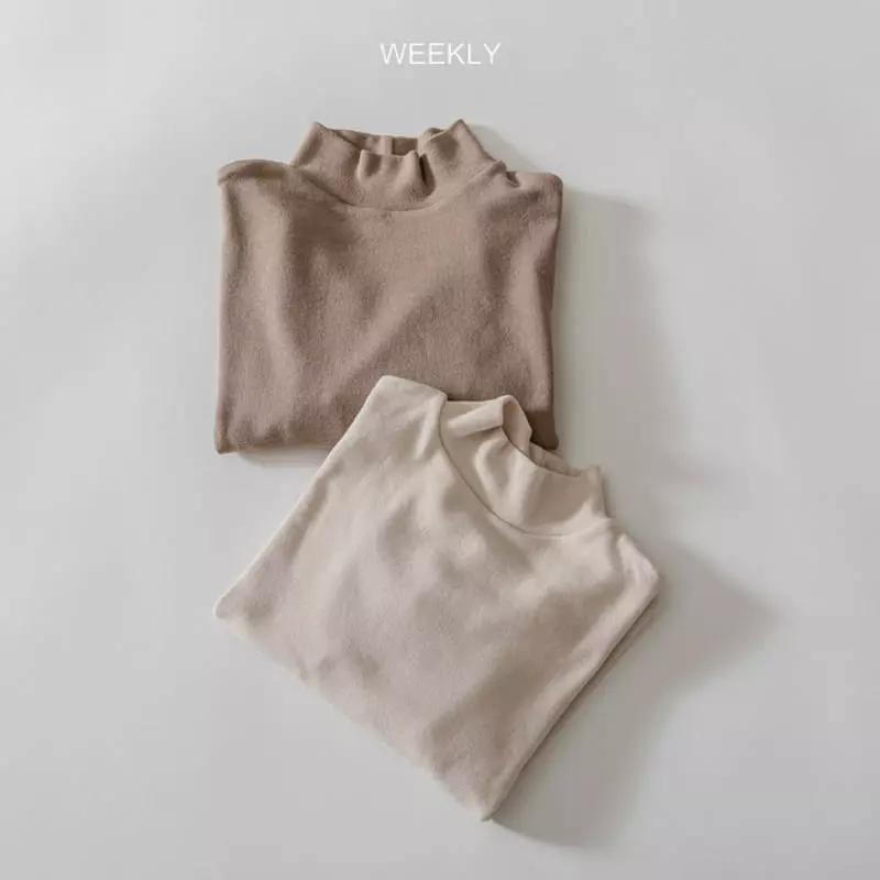 Weekly - Korean Children Fashion - #childofig - Moi Half Turtleneck Tee Simple - 8