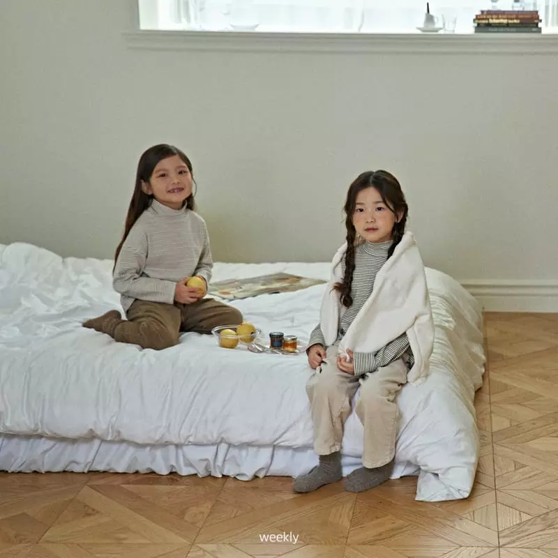 Weekly - Korean Children Fashion - #childrensboutique - Moi Half Turtleneck Tee Stripes - 8
