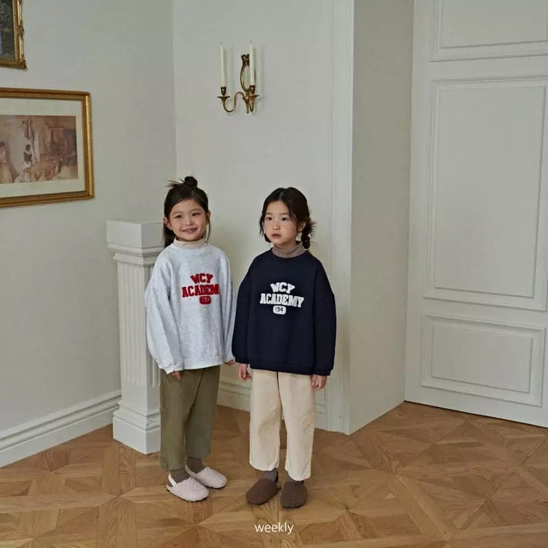 Weekly - Korean Children Fashion - #designkidswear - Academy Embrodiery Sweathsirt