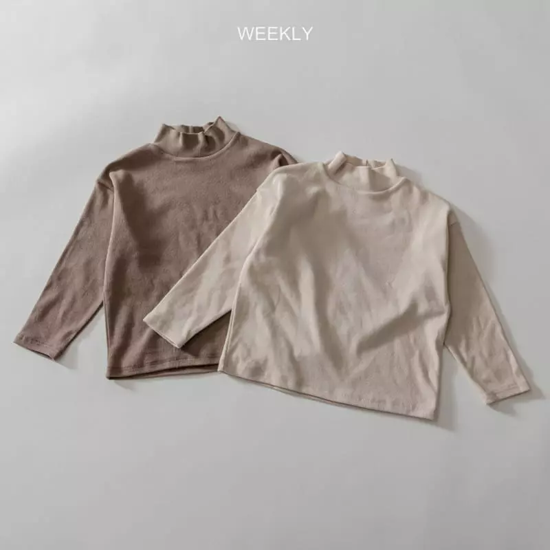Weekly - Korean Children Fashion - #designkidswear - Moi Half Turtleneck Tee Simple - 10