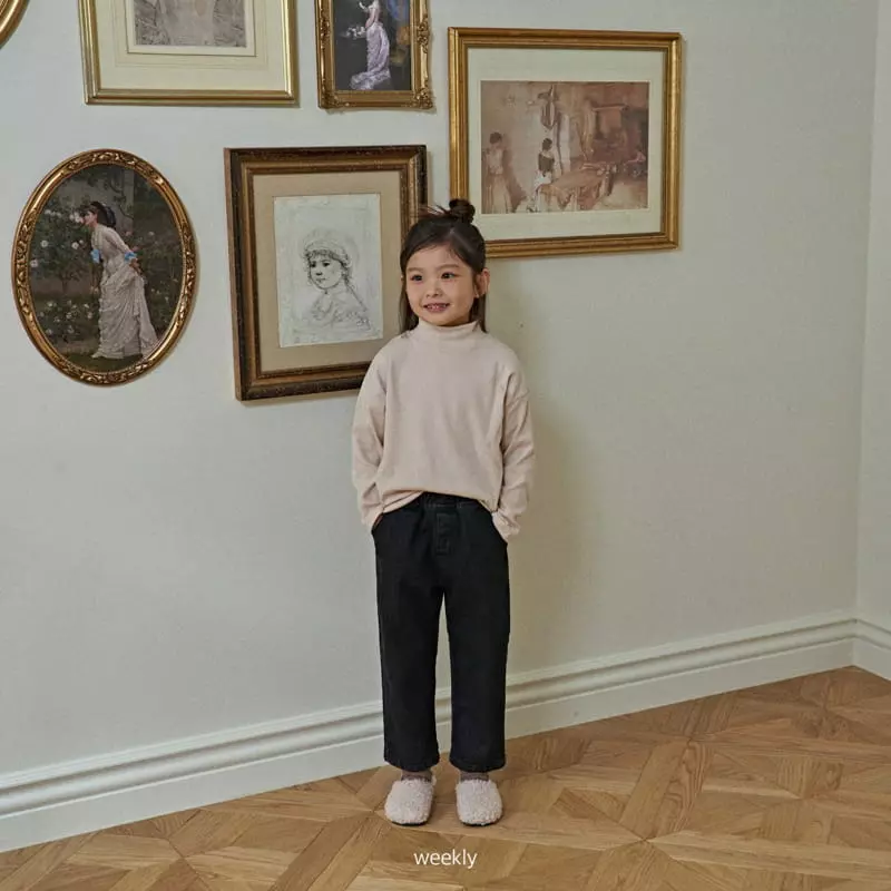 Weekly - Korean Children Fashion - #littlefashionista - Moi Half Turtleneck Tee Simple - 3