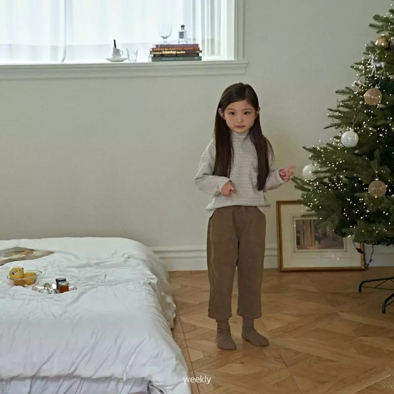 Weekly - Korean Children Fashion - #littlefashionista - Moi Half Turtleneck Tee Stripes - 2