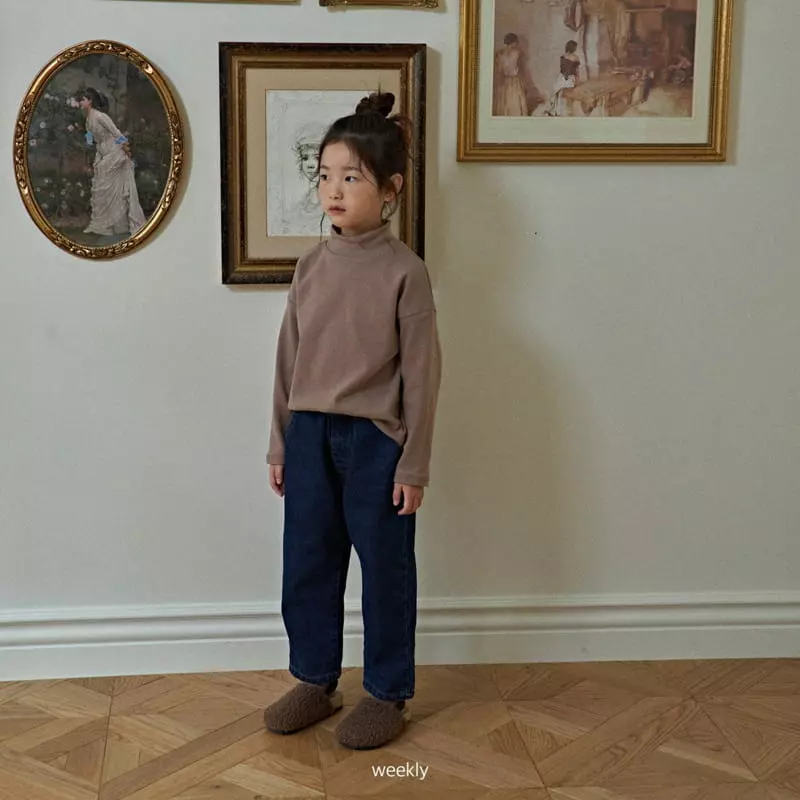 Weekly - Korean Children Fashion - #minifashionista - Moi Half Turtleneck Tee Simple - 5