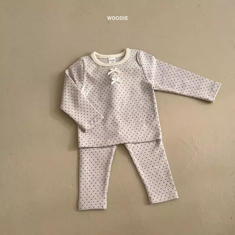 Woodie - Korean Baby Fashion - #babyootd - Dot Ribbon Easywear