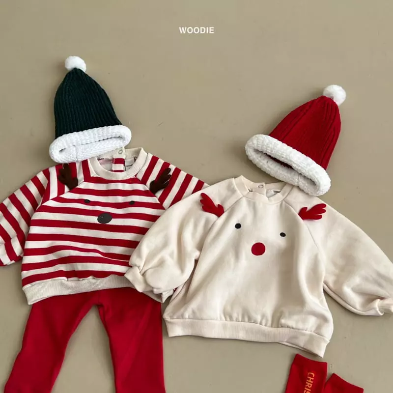 Woodie - Korean Baby Fashion - #babyoutfit - Rudolf Tee
