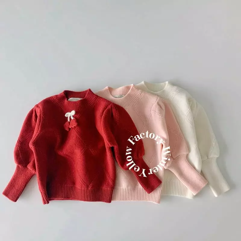 Yellow Factory - Korean Children Fashion - #discoveringself - Flower Knit Tee - 4