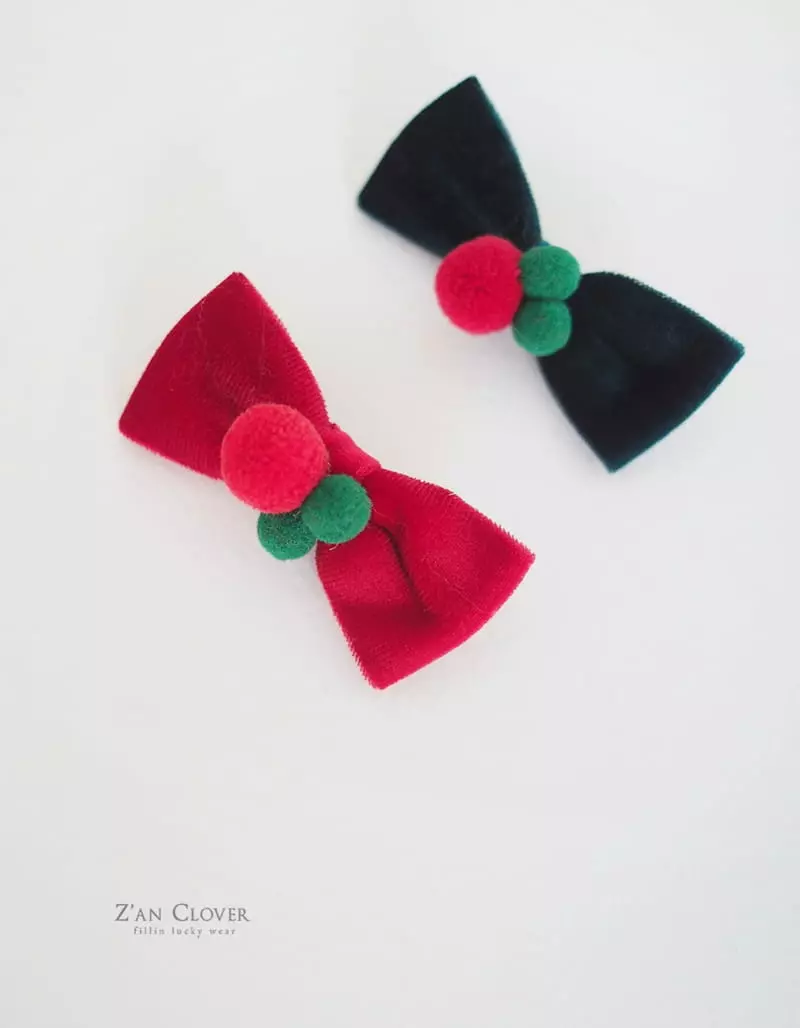 Zan Clover - Korean Baby Fashion - #babyootd - Pet X Mas Ribbon Hairpin Petwear - 3