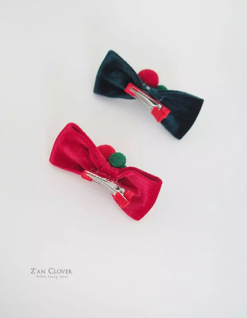 Zan Clover - Korean Baby Fashion - #babyootd - Pet X Mas Ribbon Hairpin Petwear - 4