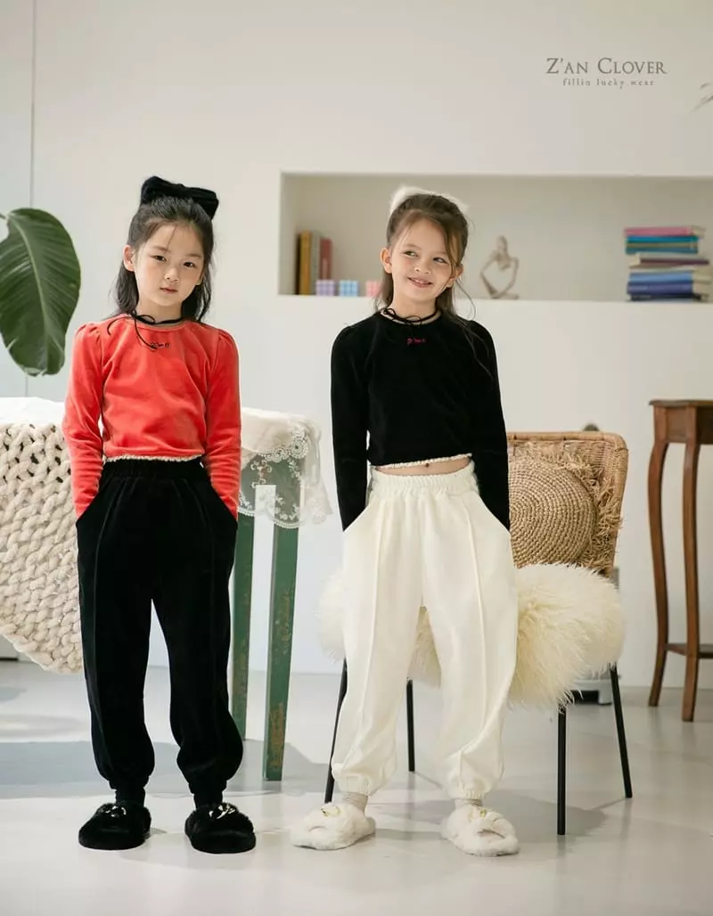 Zan Clover - Korean Children Fashion - #Kfashion4kids - Veloure Pants - 3