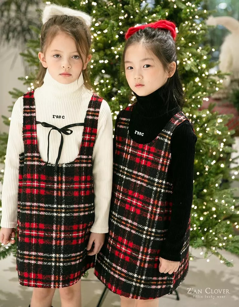 Zan Clover - Korean Children Fashion - #childofig - X Mas Check One-piece - 10
