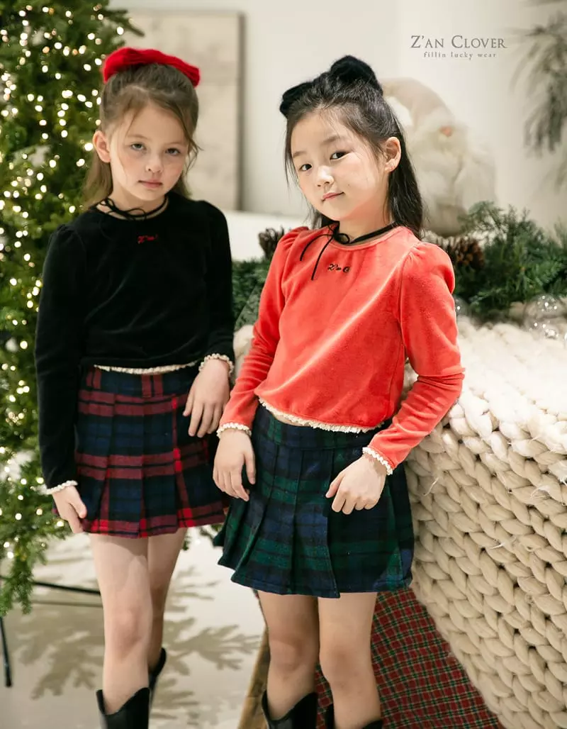 Zan Clover - Korean Children Fashion - #childofig - Veloure Lace Tee - 7