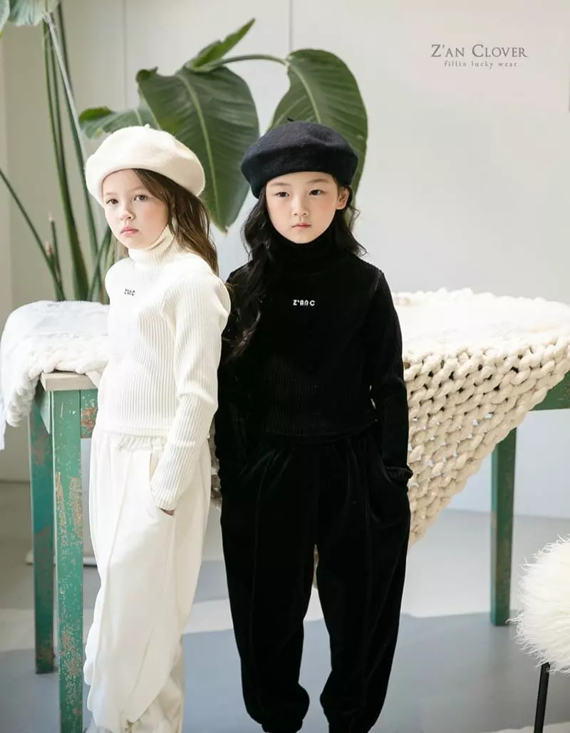 Zan Clover - Korean Children Fashion - #designkidswear - Veloure Pants - 11