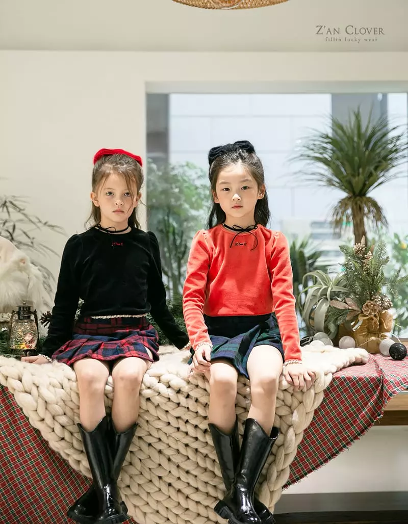 Zan Clover - Korean Children Fashion - #discoveringself - Veloure Lace Tee - 11