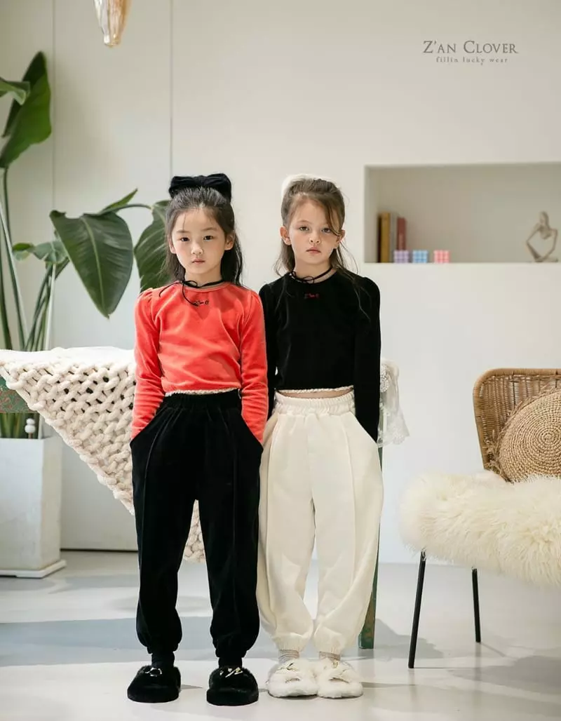 Zan Clover - Korean Children Fashion - #kidzfashiontrend - Veloure Pants - 2