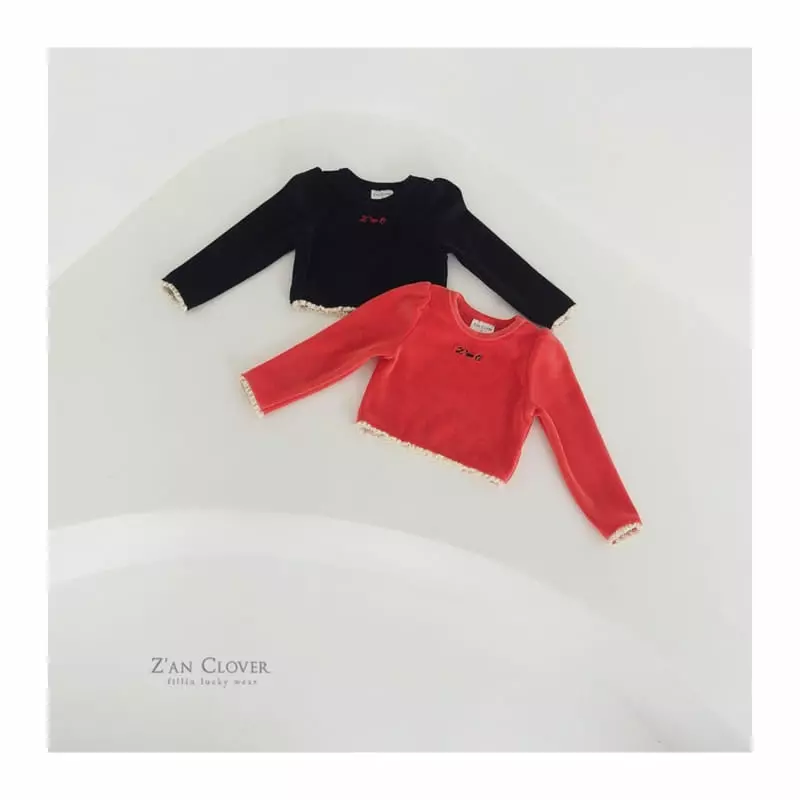 Zan Clover - Korean Children Fashion - #kidzfashiontrend - Veloure Lace Tee