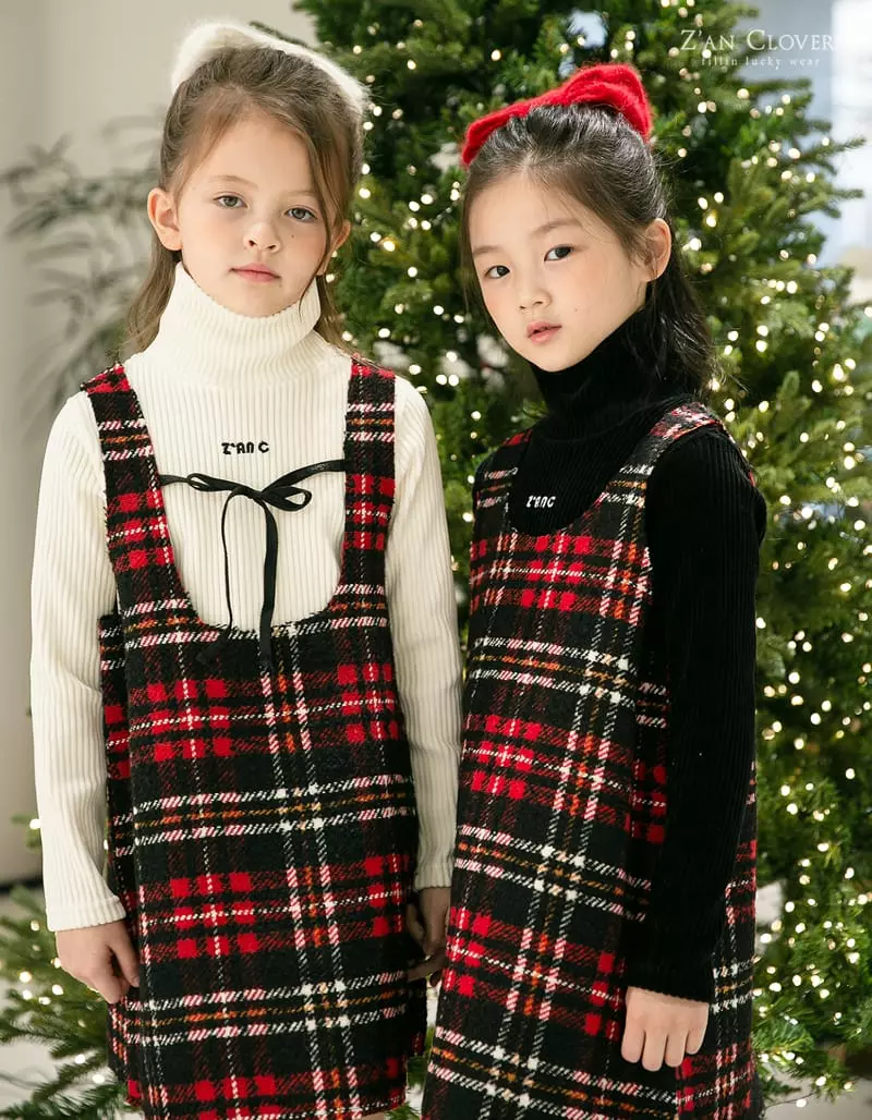 Zan Clover - Korean Children Fashion - #minifashionista - X Mas Check One-piece - 8