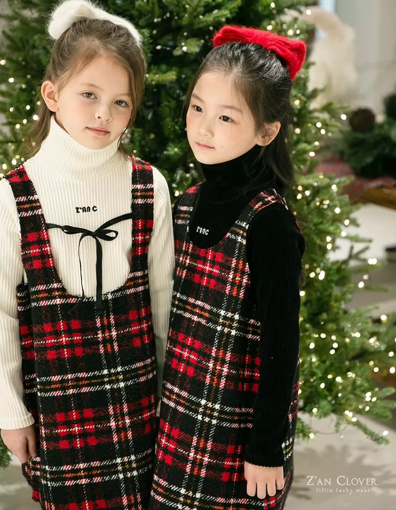Zan Clover - Korean Children Fashion - #prettylittlegirls - X Mas Check One-piece - 9