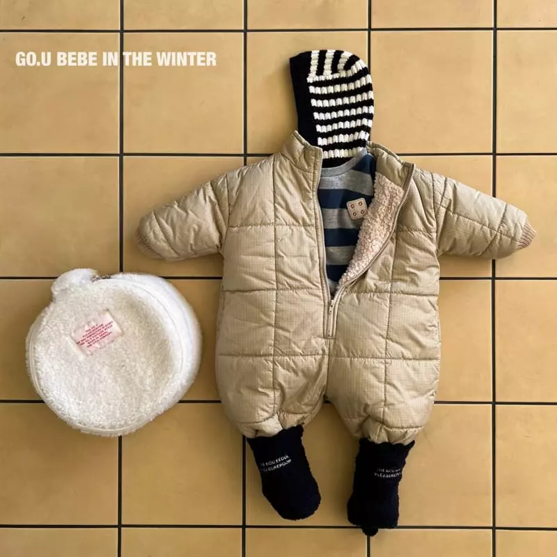 go;u - Korean Baby Fashion - #babyfever - Beeb Checks Jumpsuit - 6