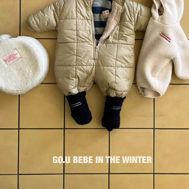 go;u - Korean Baby Fashion - #babyootd - Beeb Checks Jumpsuit - 10