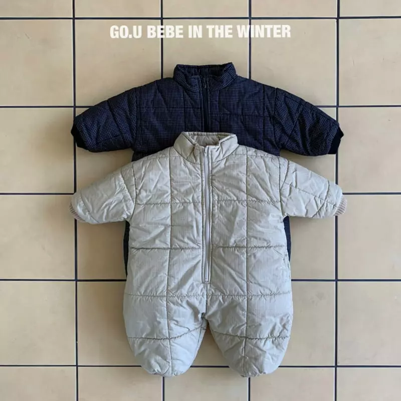 go;u - Korean Baby Fashion - #smilingbaby - Beeb Checks Jumpsuit