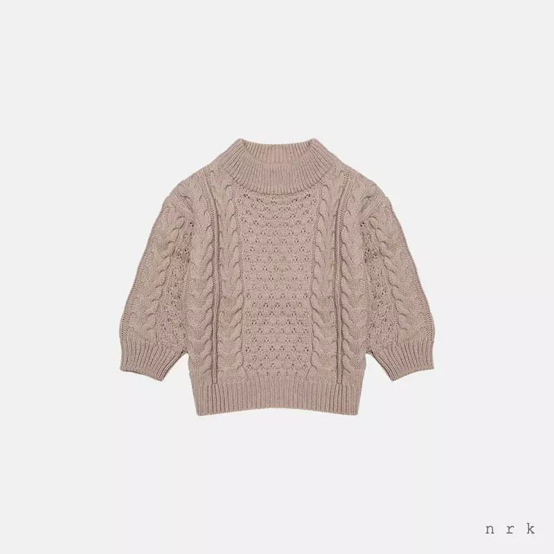 nrk - Korean Children Fashion - #childofig - Cable Half Turtleneck Knit Tee - 4
