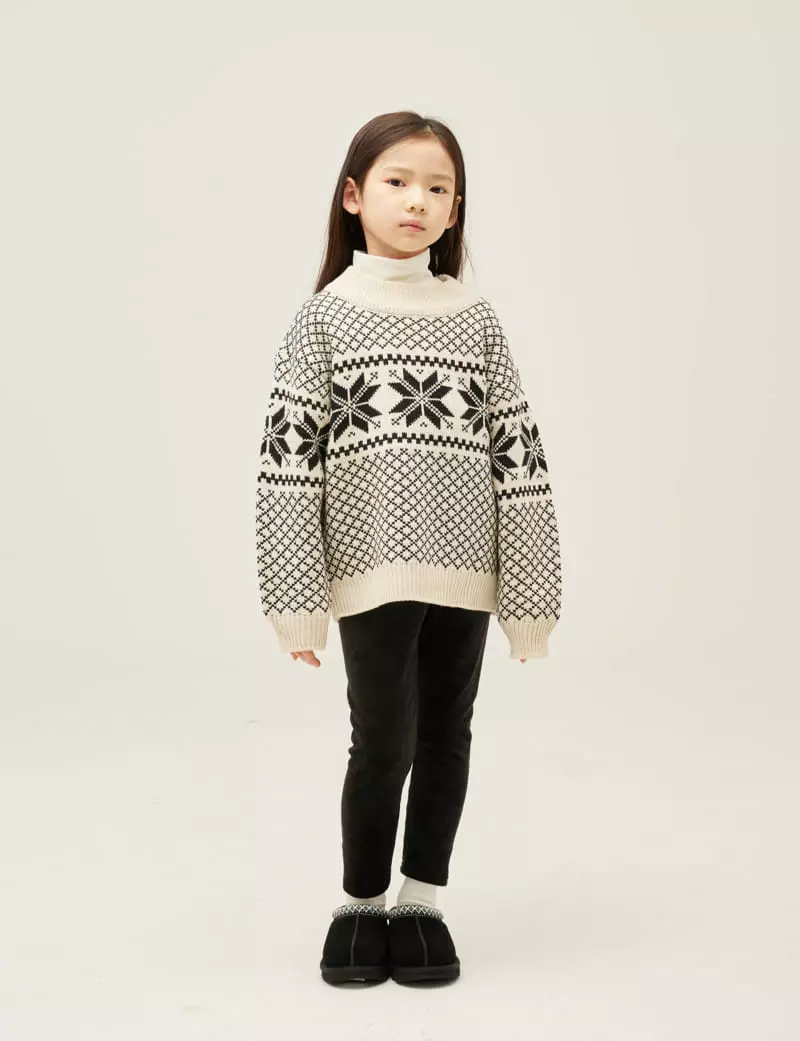 nrk - Korean Children Fashion - #kidsshorts - Snow Flower Knit Tee - 10
