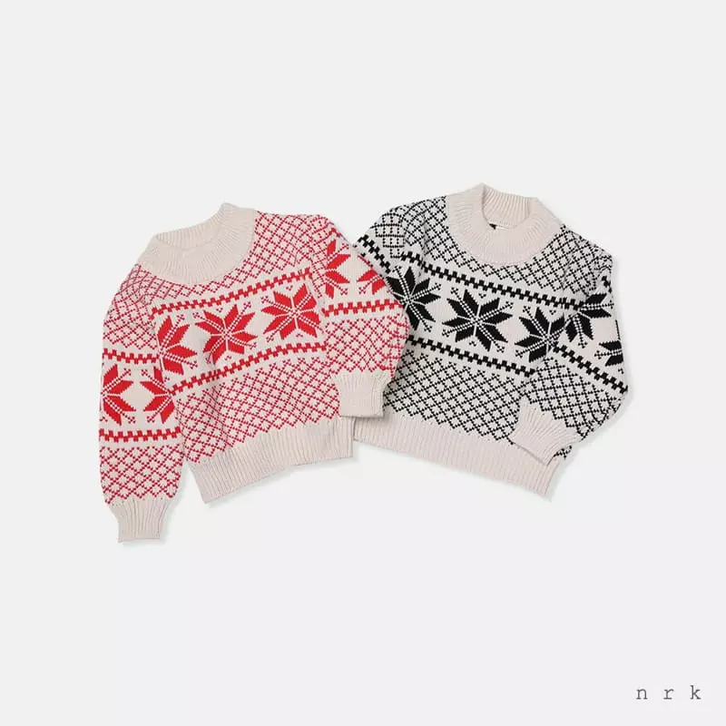 nrk - Korean Children Fashion - #minifashionista - Snow Flower Knit Tee - 2