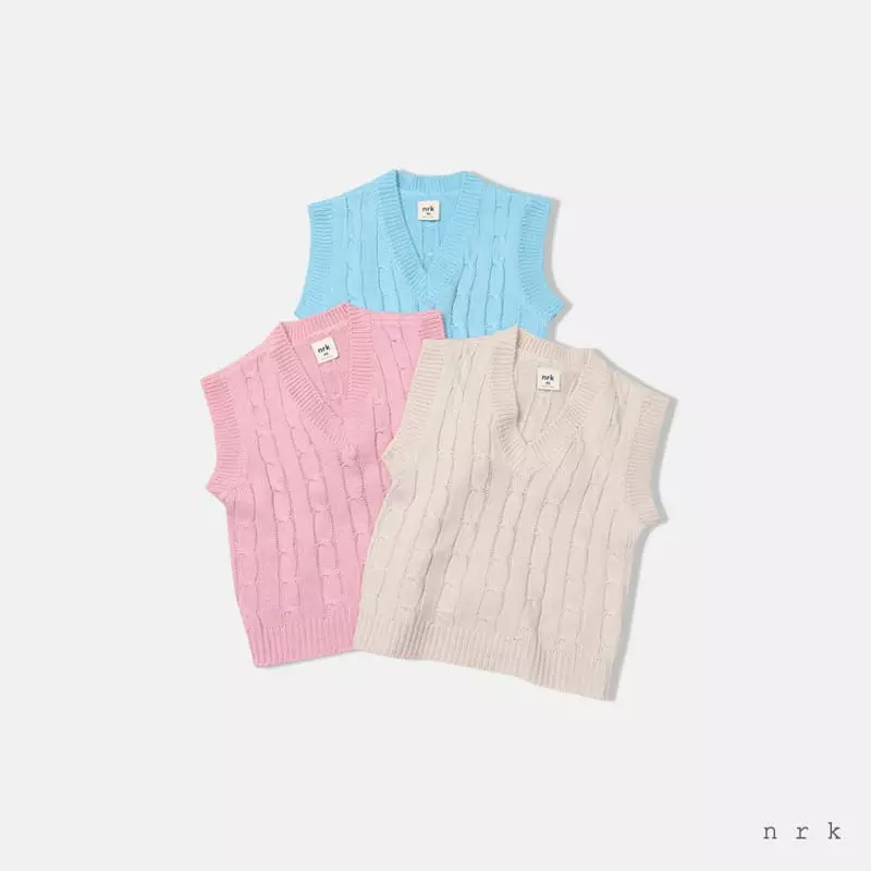 nrk - Korean Children Fashion - #todddlerfashion - Cable Vest - 2
