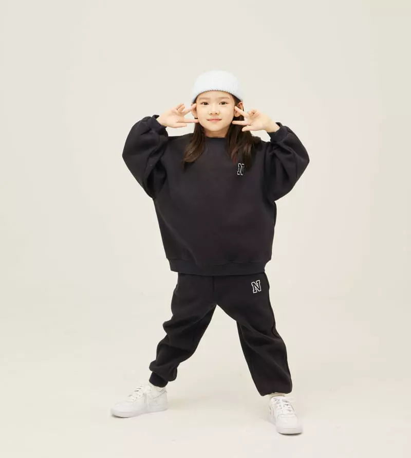 nrk - Korean Children Fashion - #toddlerclothing - Logo Happp Top Bottom Set - 12