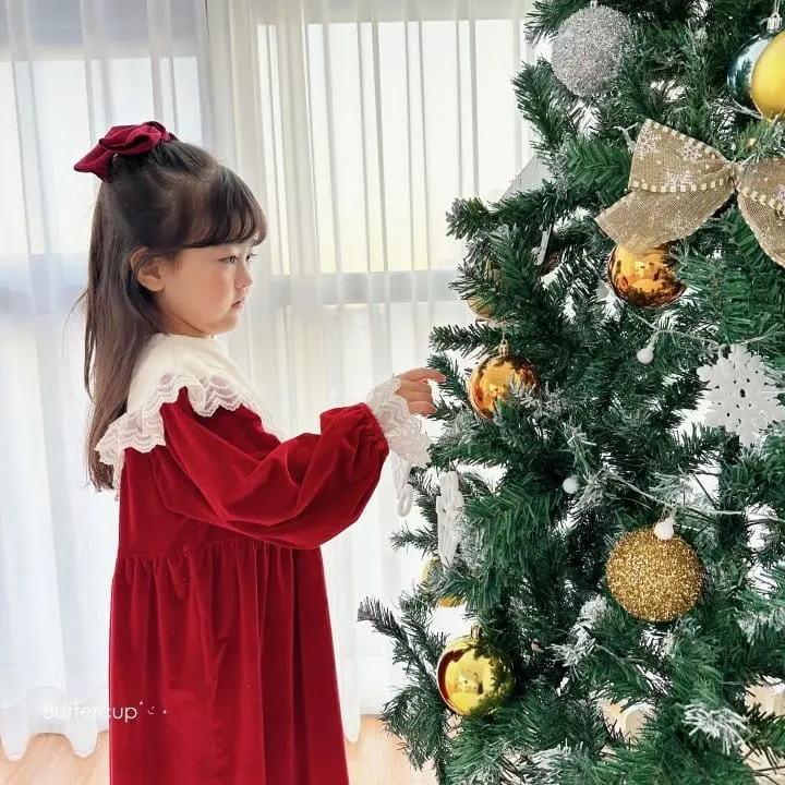 Buttercup - Korean Children Fashion - #childrensboutique - Velvet Lace One-pice