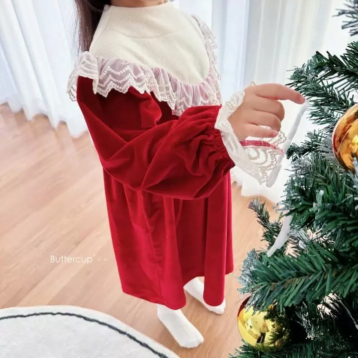 Buttercup - Korean Children Fashion - #designkidswear - Velvet Lace One-pice - 2