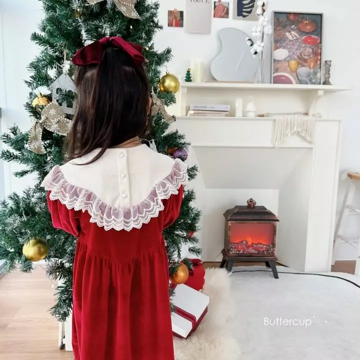 Buttercup - Korean Children Fashion - #discoveringself - Velvet Lace One-pice - 3