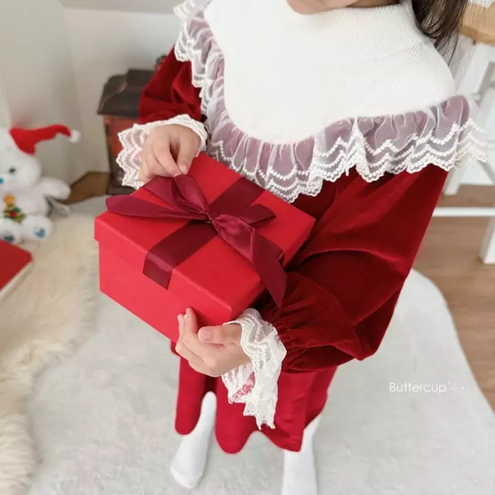 Buttercup - Korean Children Fashion - #discoveringself - Velvet Lace One-pice - 4