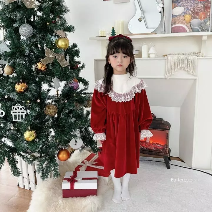 Buttercup - Korean Children Fashion - #kidsstore - Velvet Lace One-pice - 6