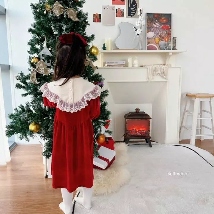 Buttercup - Korean Children Fashion - #kidzfashiontrend - Velvet Lace One-pice - 7