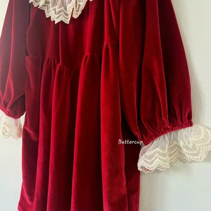 Buttercup - Korean Children Fashion - #magicofchildhood - Velvet Lace One-pice - 10