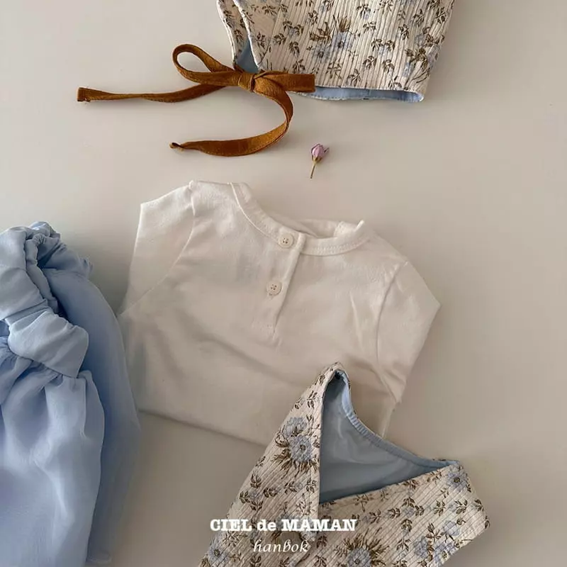 Ciel De Maman - Korean Baby Fashion - #babygirlfashion - Bebe Flower Cloud Sulbim Hanbok Blue - 3