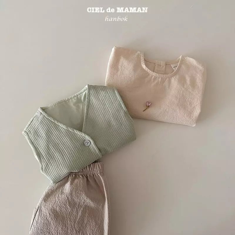 Ciel De Maman - Korean Baby Fashion - #babylifestyle - Bebe Flower Cloud Sulbim Hanbok Mint - 5