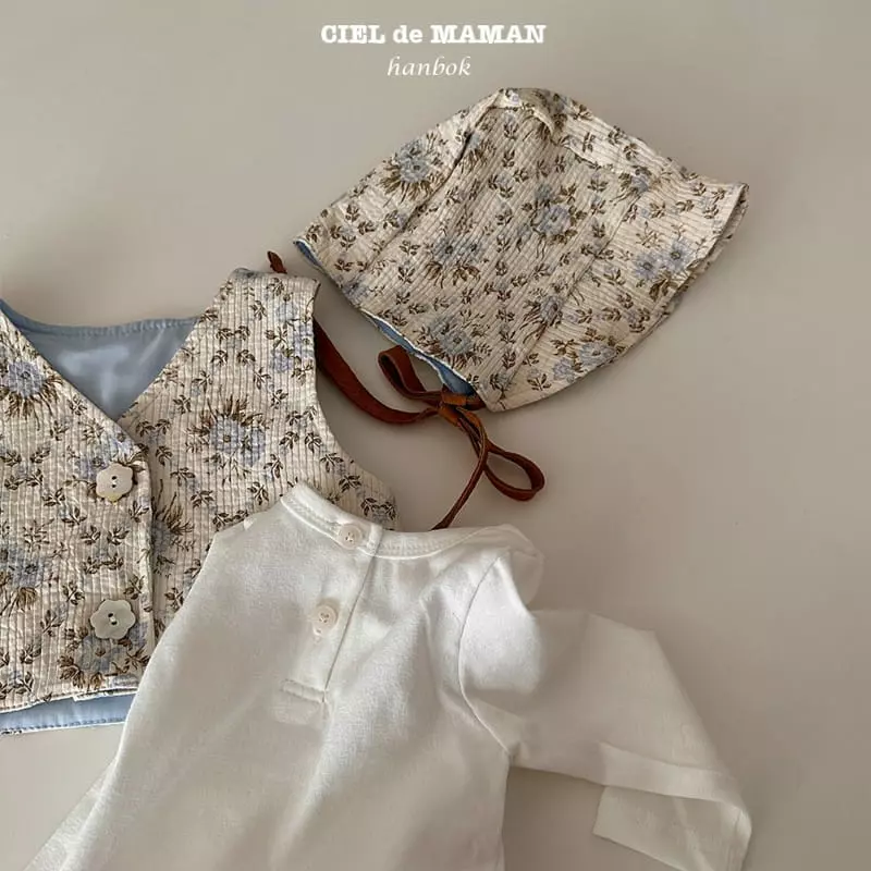 Ciel De Maman - Korean Baby Fashion - #babygirlfashion - Bebe Flower Cloud Sulbim Hanbok Blue - 4