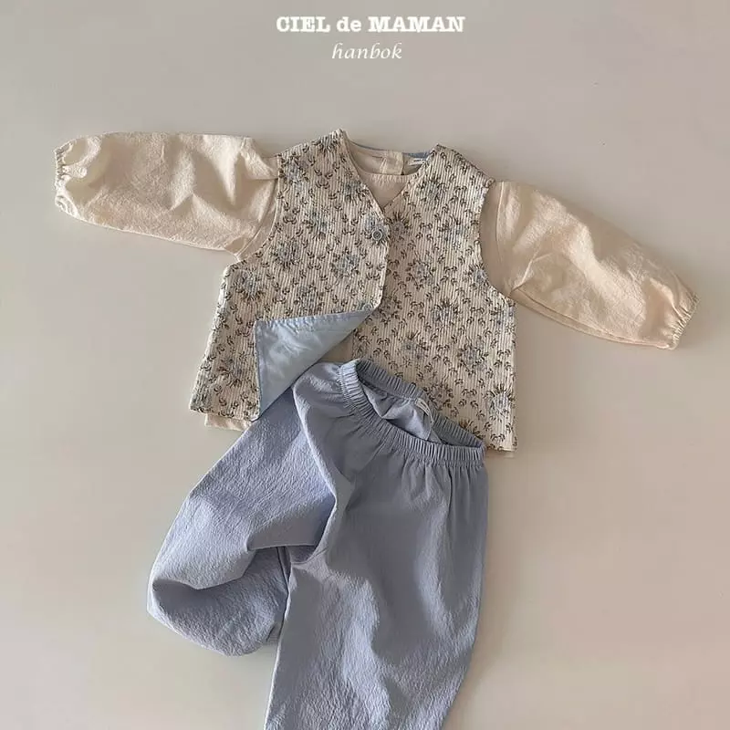 Ciel De Maman - Korean Children Fashion - #childofig - Flower Cloud Sulbim Boy  Hanbok Blue