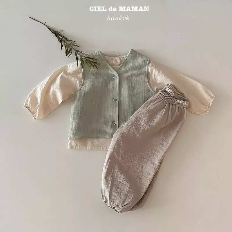 Ciel De Maman - Korean Children Fashion - #designkidswear - Flower Cloud Sulbim Boy  Hanbok Blue - 3