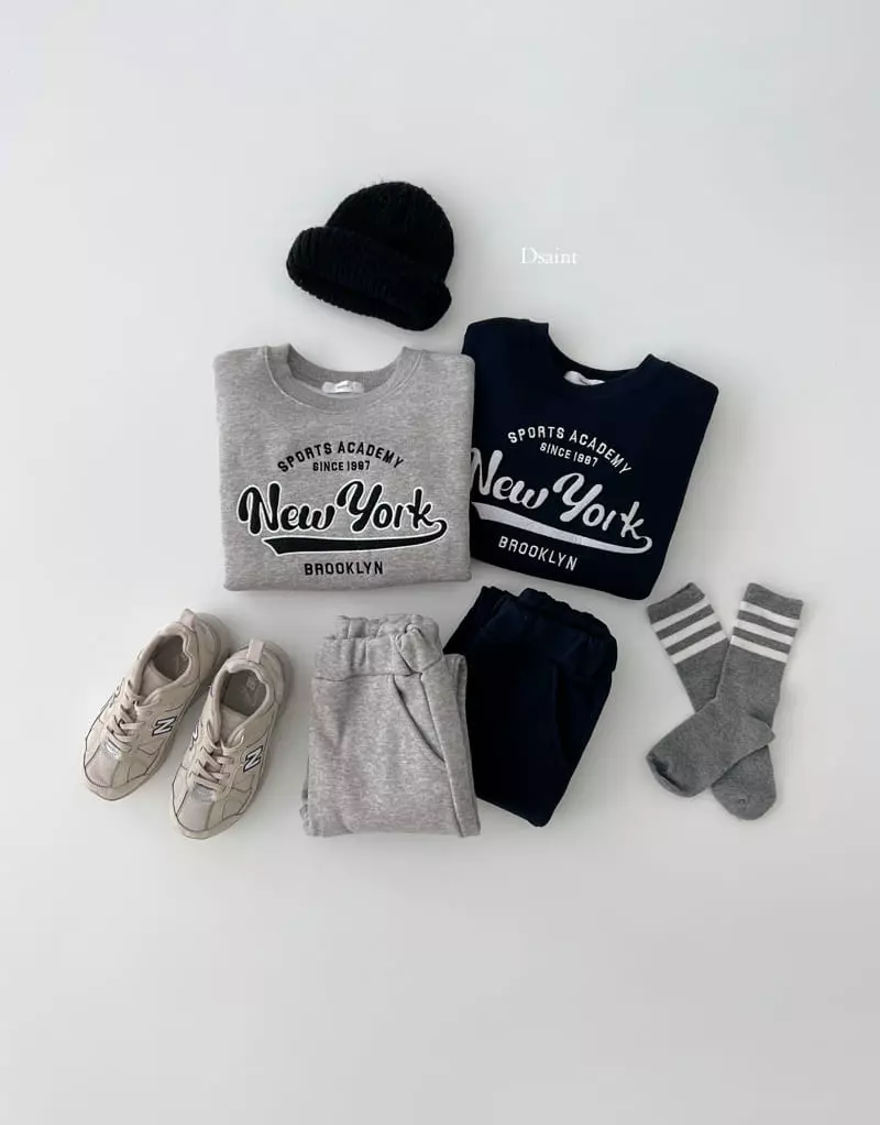 Dsaint - Korean Children Fashion - #childofig - Academy New York Top Bottom Set - 3