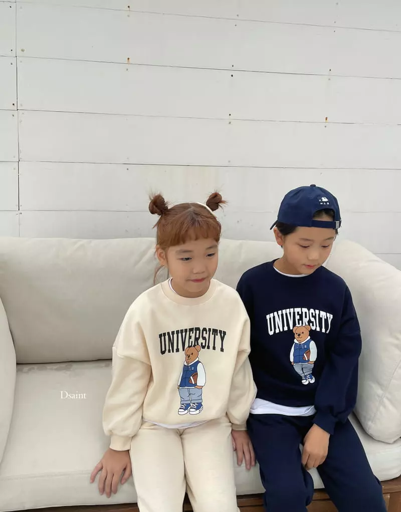 Dsaint - Korean Children Fashion - #childofig - Uni Bear Jogger Top Bottom Set - 11